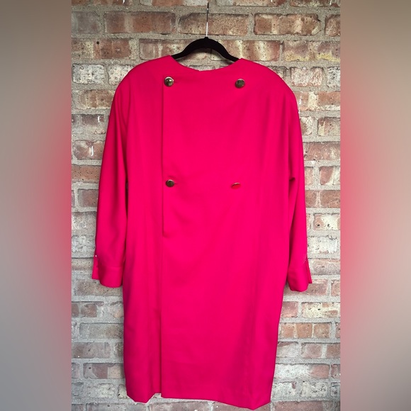 Vintage Richard Warren Electric Pink 80's Wool Midi Dress🖤 - Picture 7 of 15